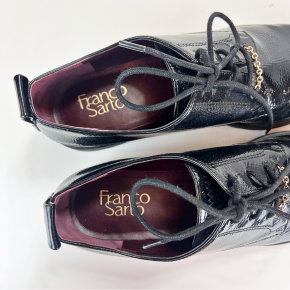 Franco Sarto Carey Oxfords Womens Size 8.5 Faux Patent Leather Chunky Lace-up - Picture 5 of 9